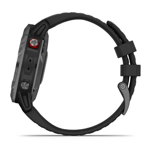 Мультиспортивные часы Garmin Fenix 6 Pro Solar с GPS, серый с черным ремешком (010-02410-15)